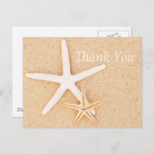2匹のヒトデがビーチにありがとうポストカード ポストカード (正面/裏面)