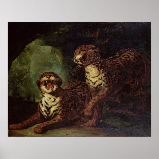 2匹のヒョウ、c.1820 ポスター (正面)