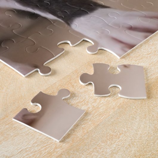 2匹のボストンテリアの子犬 ジグソーパズル (側面)