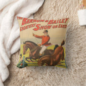 2匹のポニーが障害物を飛び越えるサーカスポスター クッション (ブランケット)