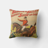 2匹のポニーが障害物を飛び越えるサーカスポスター クッション (裏面)