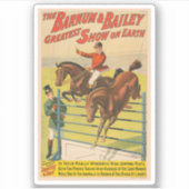 2匹のポニーが障害物を飛び越えるサーカスポスター シール (正面)