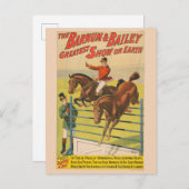 2匹のポニーが障害物を飛び越えるサーカスポスター ポストカード (正面/裏面)