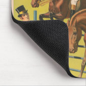 2匹のポニーが障害物を飛び越えるサーカスポスター マウスパッド (コーナー)