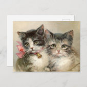 2匹の可愛ビクトリアンい子猫。 ポストカード (正面/裏面)