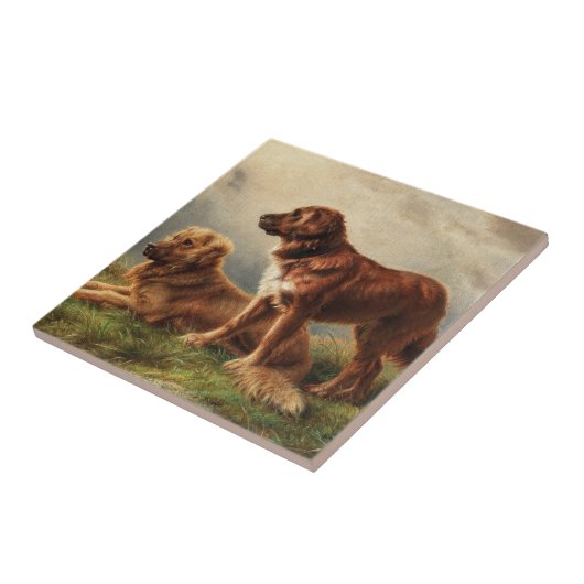 2匹の夜警の犬 タイル (側面)