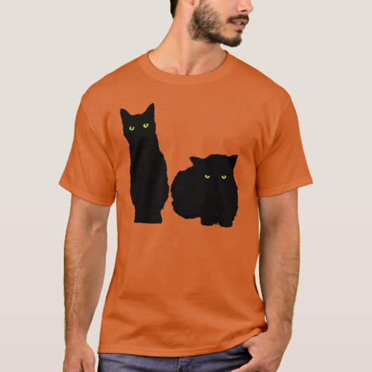 2匹の大きい黒猫 Tシャツ (正面)