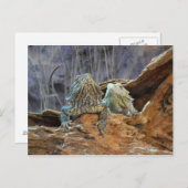 2匹の好奇心旺盛なトカゲのポストカード ポストカード (正面/裏面)