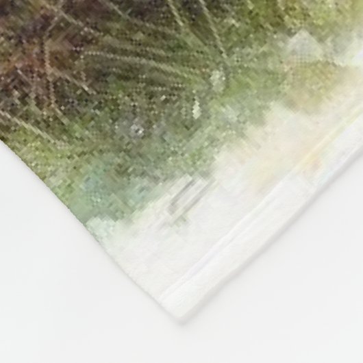 2匹の子犬を持つブラウンベア フリースブランケット (角)