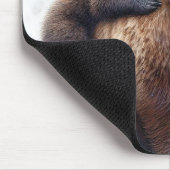 2匹の子犬を持つブラウンベア マウスパッド (コーナー)