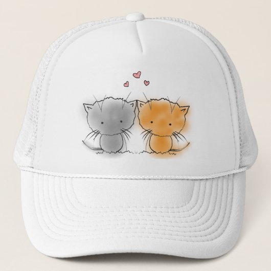 2匹の子猫のイラスト キャップ (正面)