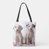 2匹の小さい白黒Dalmatian子犬 トートバッグ (裏面)