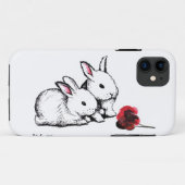 2匹の小さく白いウサギ Case-Mate iPhoneケース (裏面(横))