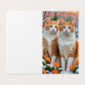 2匹の幸せな猫のクリスマスカード (外部フラット)