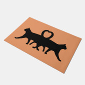 2匹の怖い猫ハロウィン ドアマット (アングル)