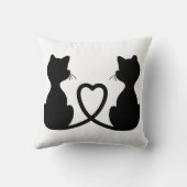 2匹の愛猫の黒いシルエット クッション (裏面)