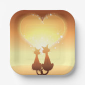 2匹の愛猫紙プレート ペーパープレート (正面)