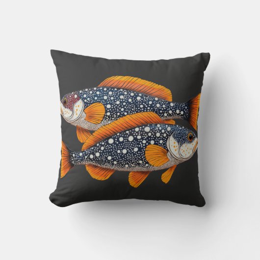 2匹の斑点のある魚 クッション (正面)