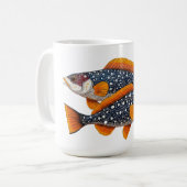 2匹の斑点のある魚 コーヒーマグカップ (正面左)