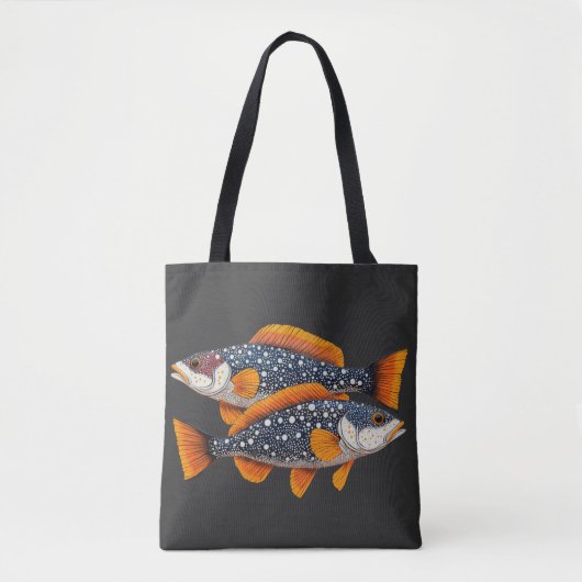 2匹の斑点のある魚 トートバッグ (正面)