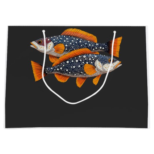 2匹の斑点のある魚 ラージペーパーバッグ (正面)