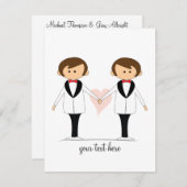 2匹の新郎の結婚式招待状 招待状 (正面/裏面)