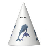 2匹の熱帯性イルカがお互いに飛び跳ねる パーティーハット (正面)