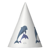 2匹の熱帯性イルカがお互いに飛び跳ねる パーティーハット (左)