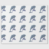 2匹の熱帯性イルカがお互いに飛び跳ねる ラッピングペーパー (フラット)