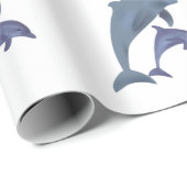 2匹の熱帯性イルカがお互いに飛び跳ねる ラッピングペーパー (ロールコーナー)
