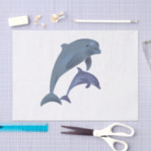 2匹の熱帯性イルカがお互いに飛び跳ねる 薄葉紙 (クラフト)