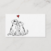 2匹の犬がペットの座り札 名刺 (裏面)