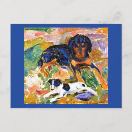 2匹の犬のエドバード・ムン絵を描チ ポストカード