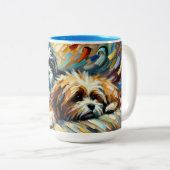 2匹の犬のマグ ツートーンマグカップ (正面右)