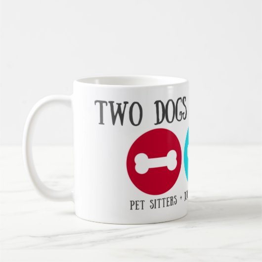 2匹の犬のマグv 2 コーヒーマグカップ (左)