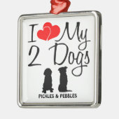 2匹の犬を愛せよ メタルオーナメント (左)
