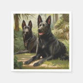 2匹の犬 スタンダードカクテルナプキン (正面)