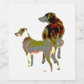 2匹の犬 ワインラベル (シングルラベル)