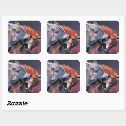 2匹の狼 スクエアシール (シート)