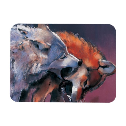 2匹の狼 マグネット (横)