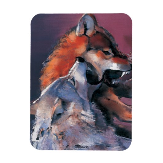 2匹の狼 マグネット (縦)