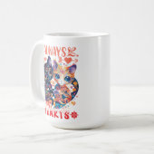 2匹の猫がカラフルで愛しいシーンに コーヒーマグカップ (正面左)