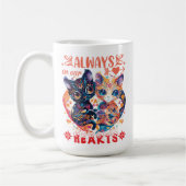 2匹の猫がカラフルで愛しいシーンに コーヒーマグカップ (左)