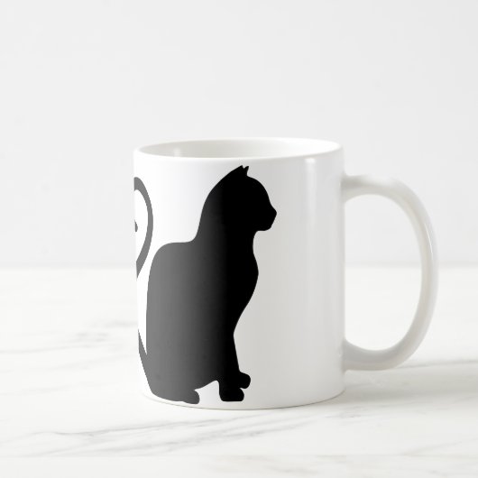2匹の猫がシルエットハートのマグカップを作る コーヒーマグカップ (右)