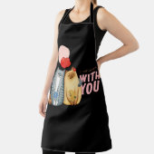 2匹の猫がハートの形とロマンチックに抱き合う エプロン (インサイチュ)