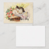 2匹の猫がバレンタインに眠っている ノートカード (正面/裏面)