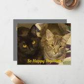 2匹の猫がバレンタインを狙って、とても嬉しく思う ノートカード (正面/裏面インサイチュ)