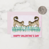 2匹の猫がバレンタインカードに乗っている ノートカード (正面/裏面インサイチュ)