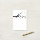 2匹の猫がラブツリーのシルエット ポストイット (デスク上)