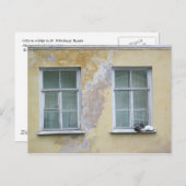 2匹の猫がロシア・サンクトペテルブルクの橋の上にいます ポストカード (正面/裏面)